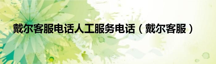 戴尔售后24小时人工客服