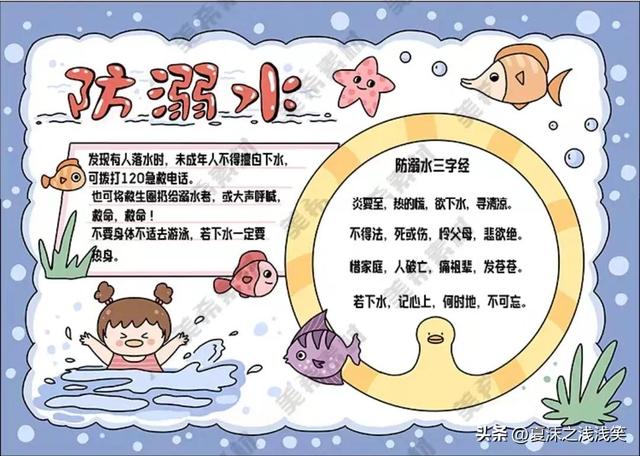 防溺水手抄报大全图片