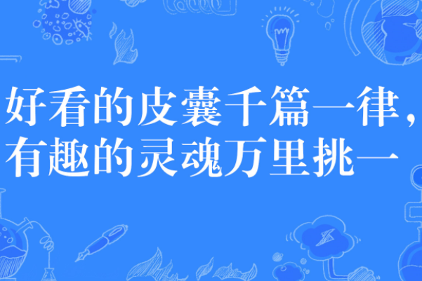 有趣的灵魂万里挑一、好看的皮囊千篇一律