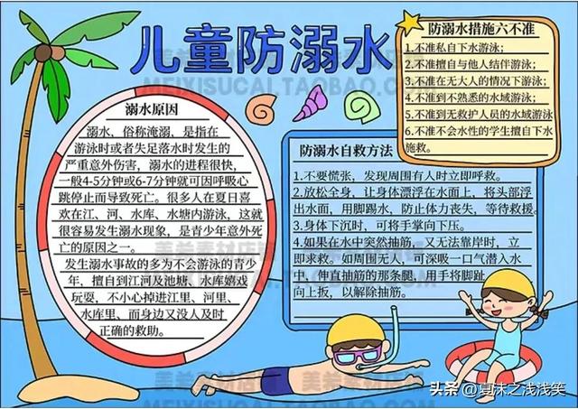 防溺水手抄报大全图片