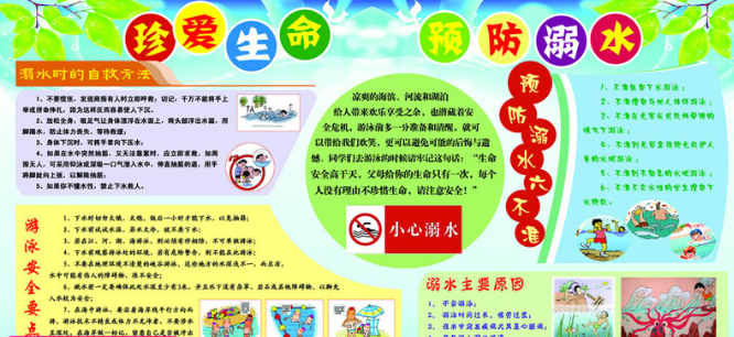 防溺水安全手抄报