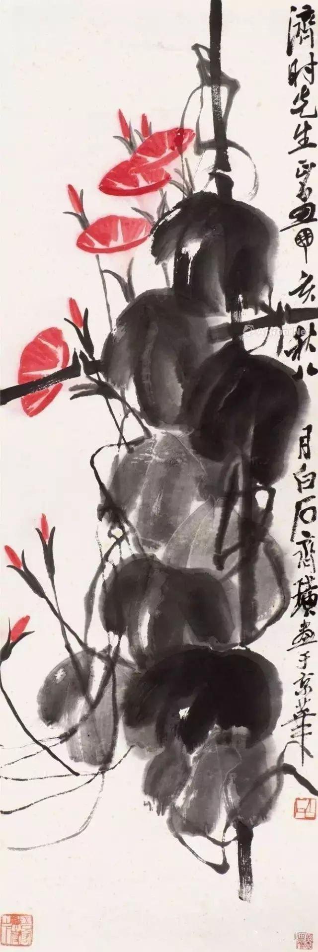 工笔国画牵牛花