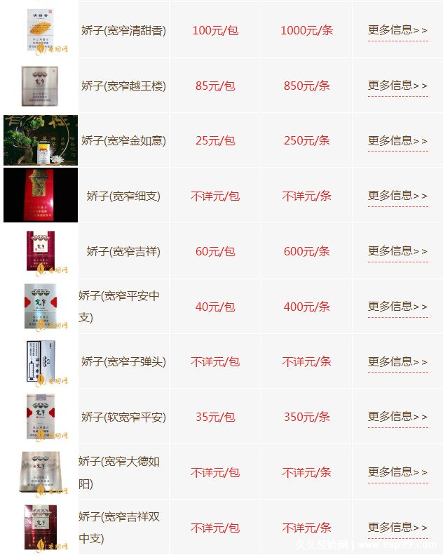 宽窄香烟价格