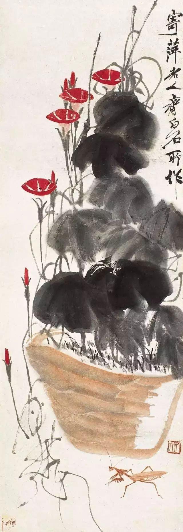 工笔国画牵牛花