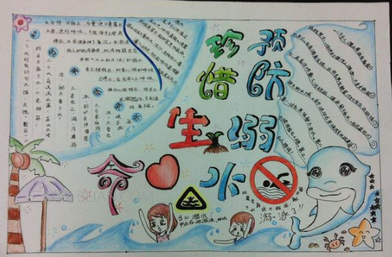 防溺水安全手抄报