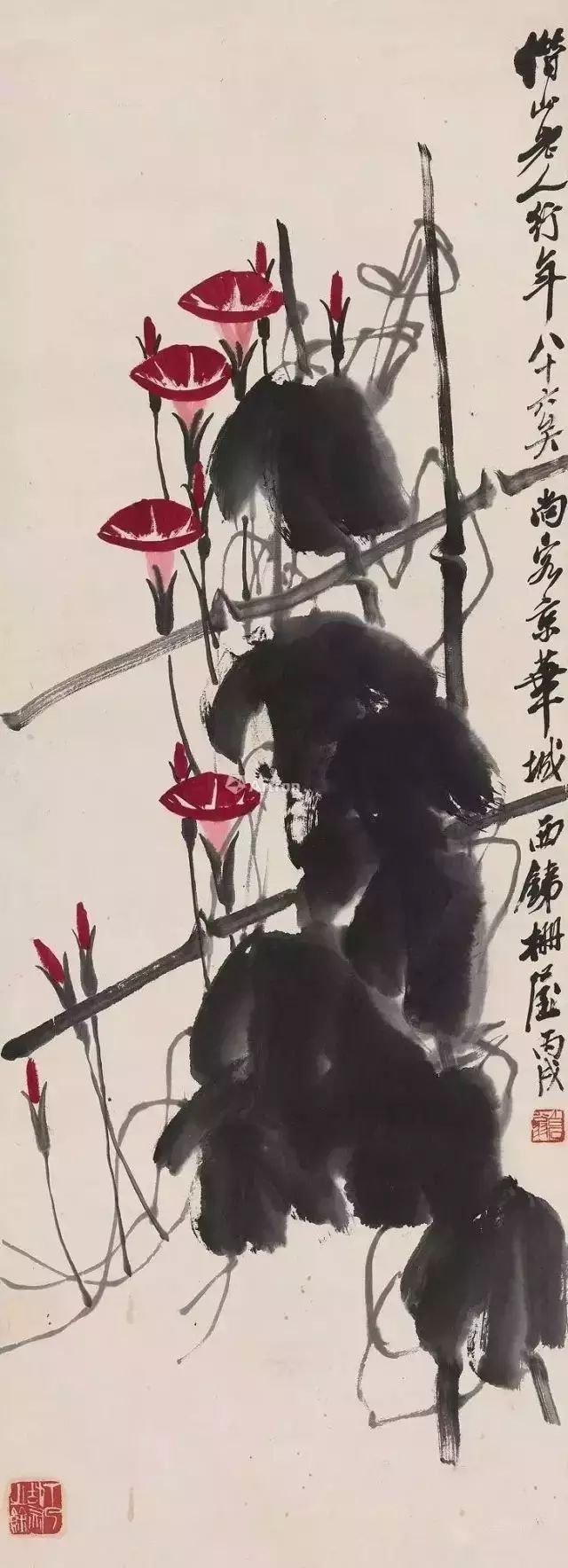 工笔国画牵牛花