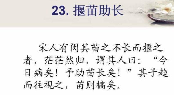 揠苗助长文言文