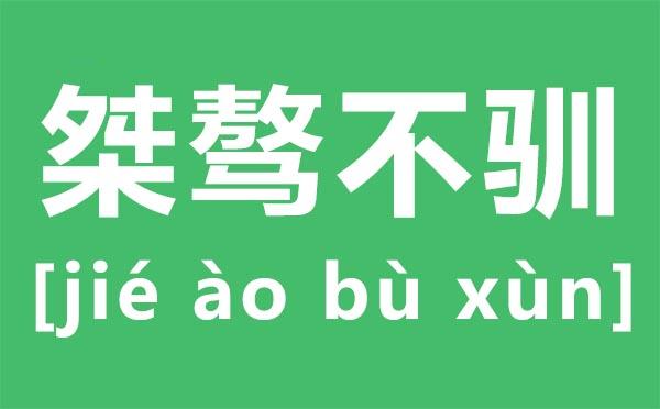 桀骜不驯怎么读