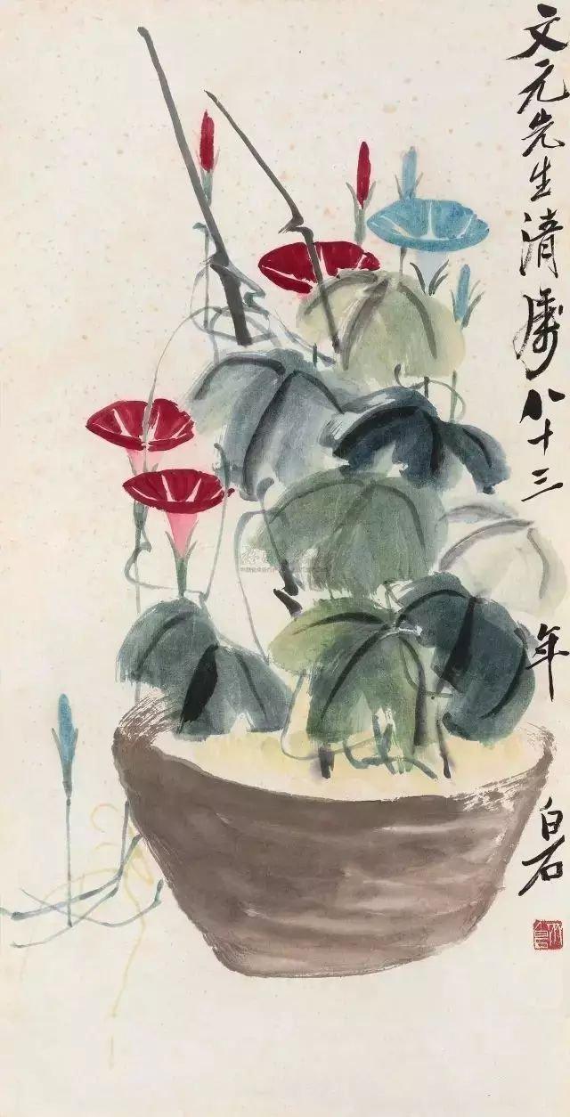 工笔国画牵牛花